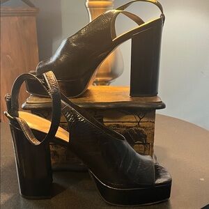 Stunning Vince Camuto Somerson Black Slingback Platform Sandals - Size 11